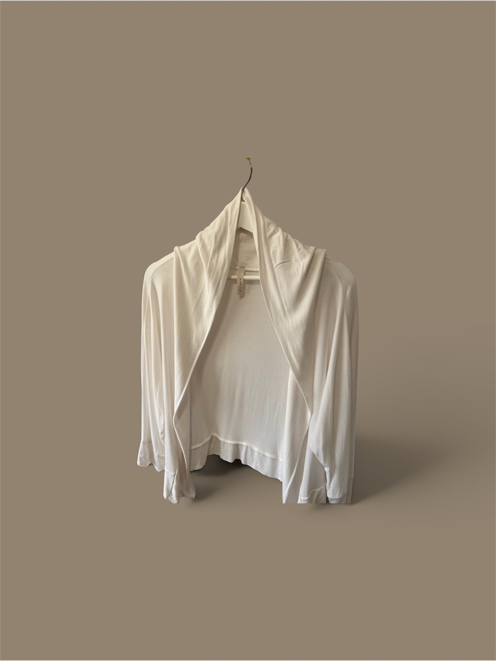 Gilli Cream Open-Front Draped Cardigan